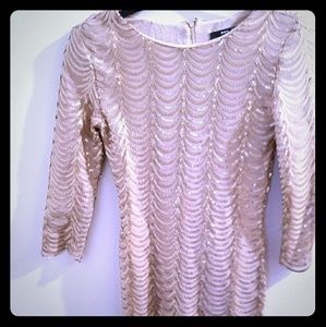 TFNC London rose gold sequin party dress